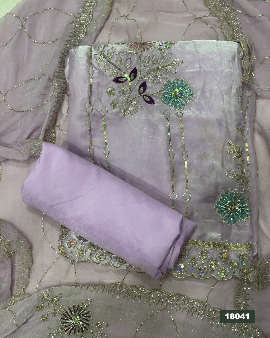 Silk Embroidery Suit Set