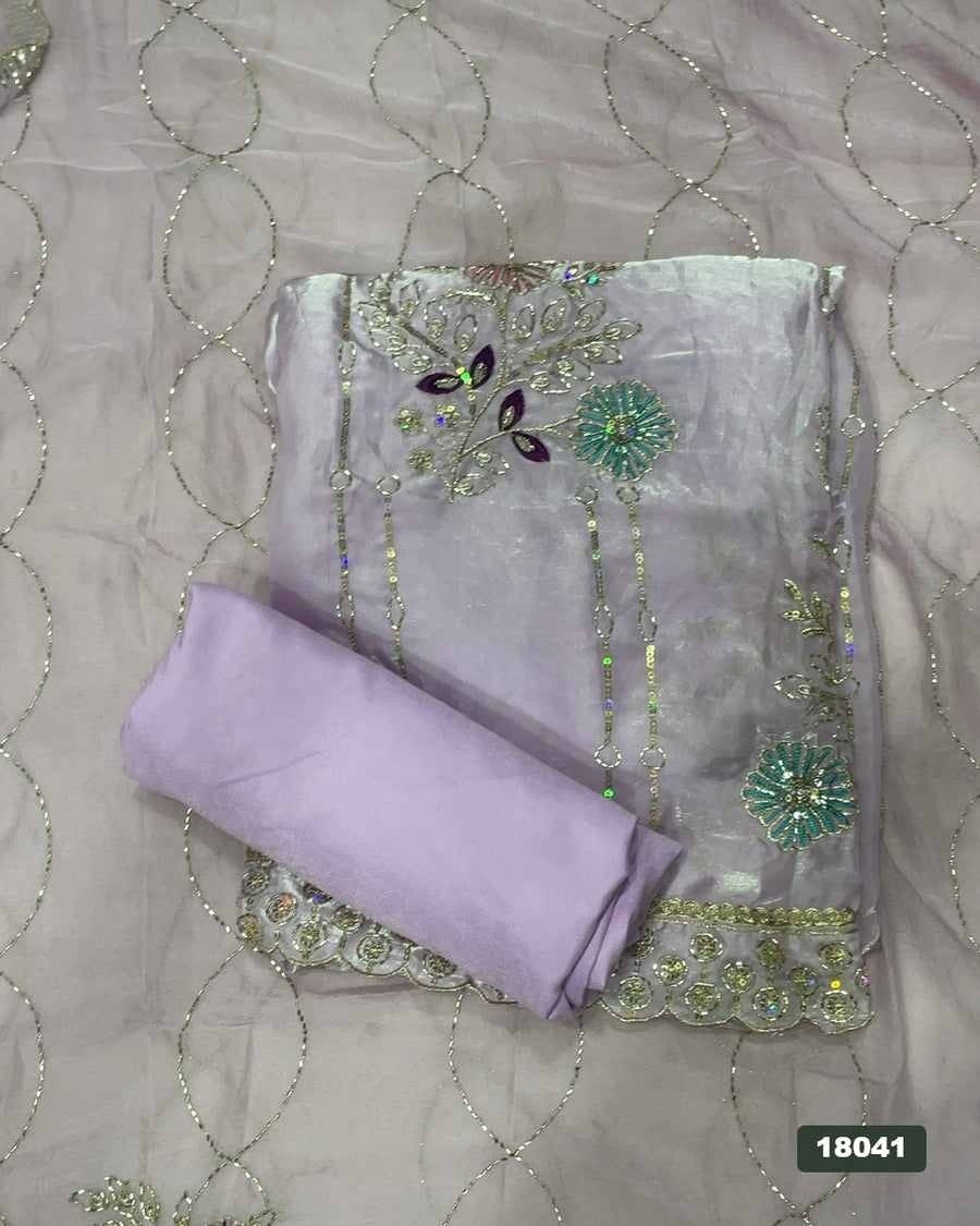 Silk Embroidery Suit Set