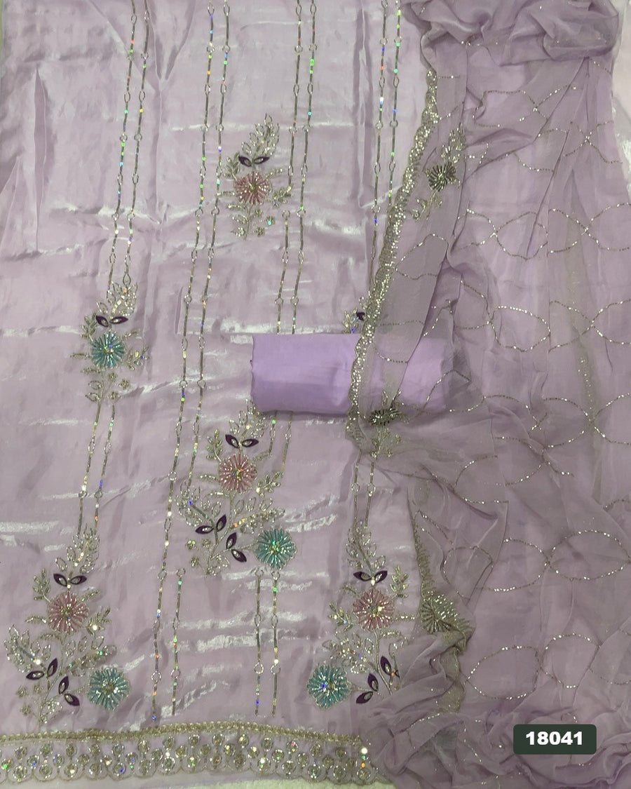 Silk Embroidery Suit Set