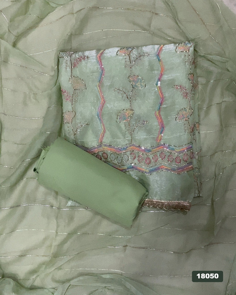 Silk Embroidery Suit Set