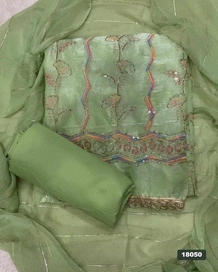 Silk Embroidery Suit Set