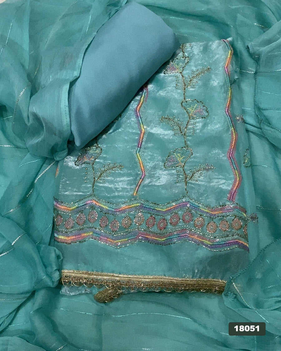 Silk Embroidery Suit Set