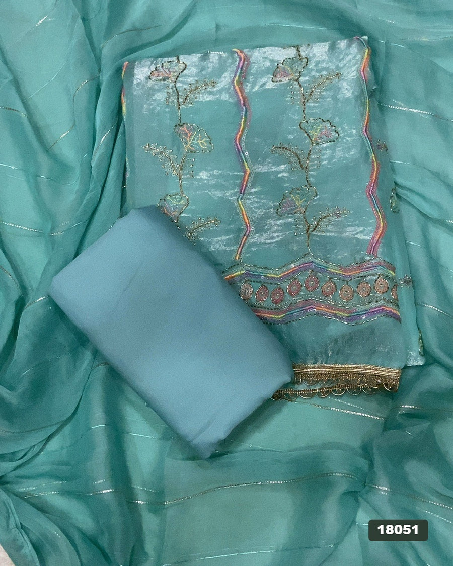 Silk Embroidery Suit Set