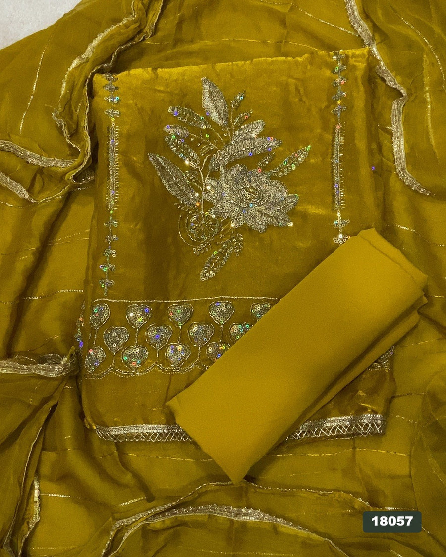 Silk Embroidery Suit Set