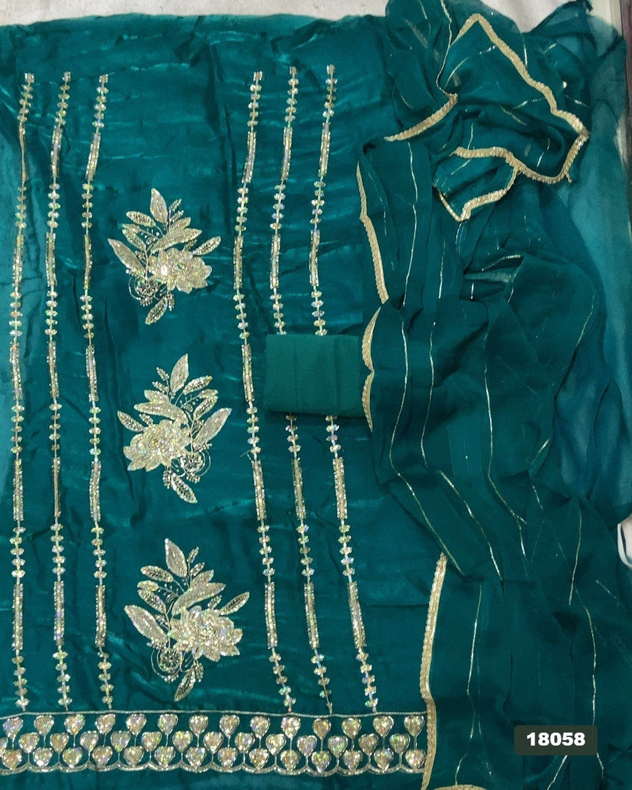 Silk Embroidery Suit Set