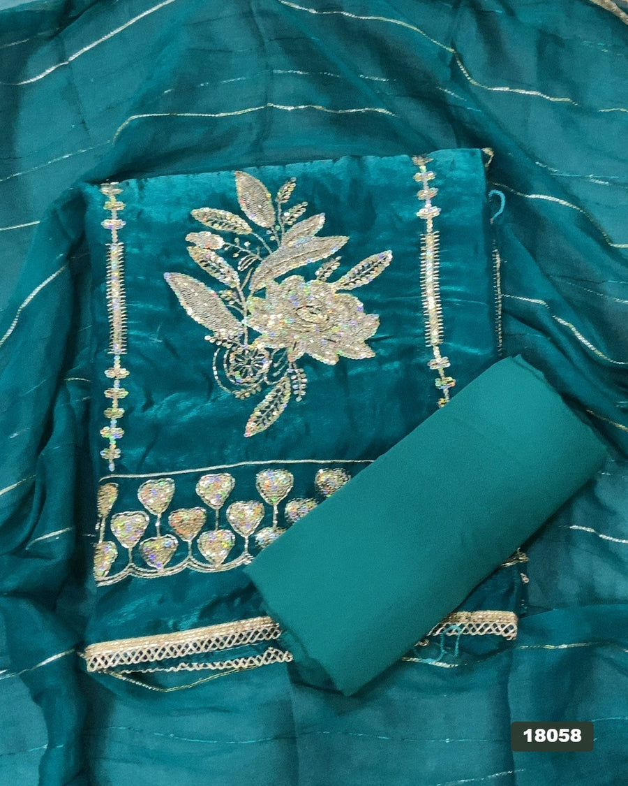 Silk Embroidery Suit Set