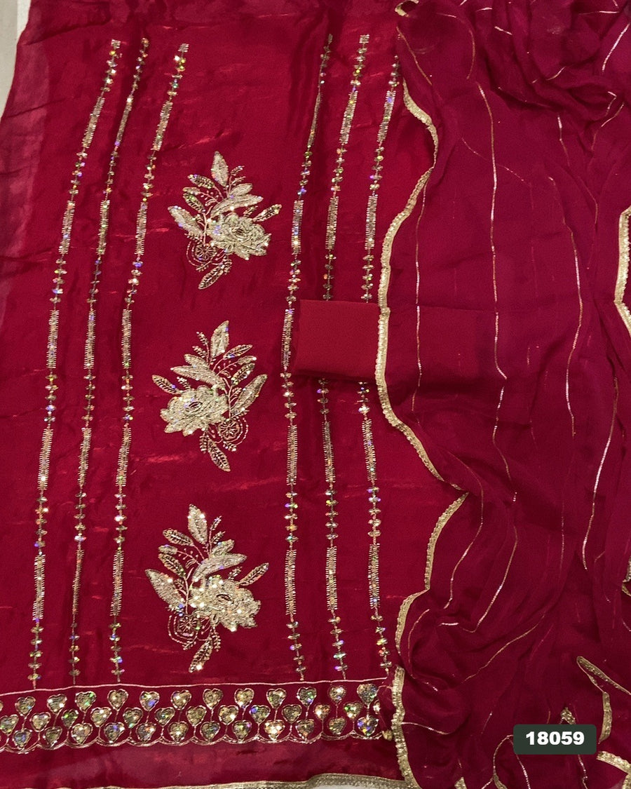 Silk Embroidery Suit Set