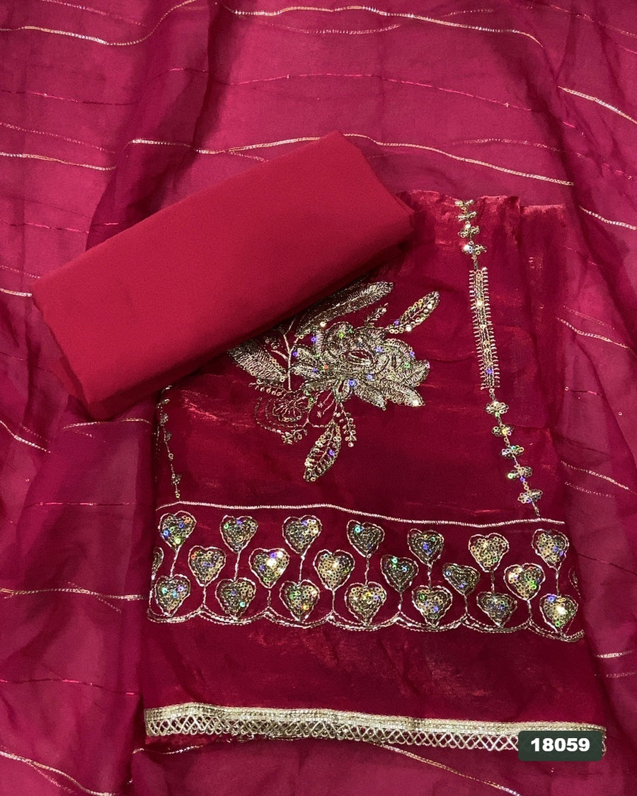 Silk Embroidery Suit Set