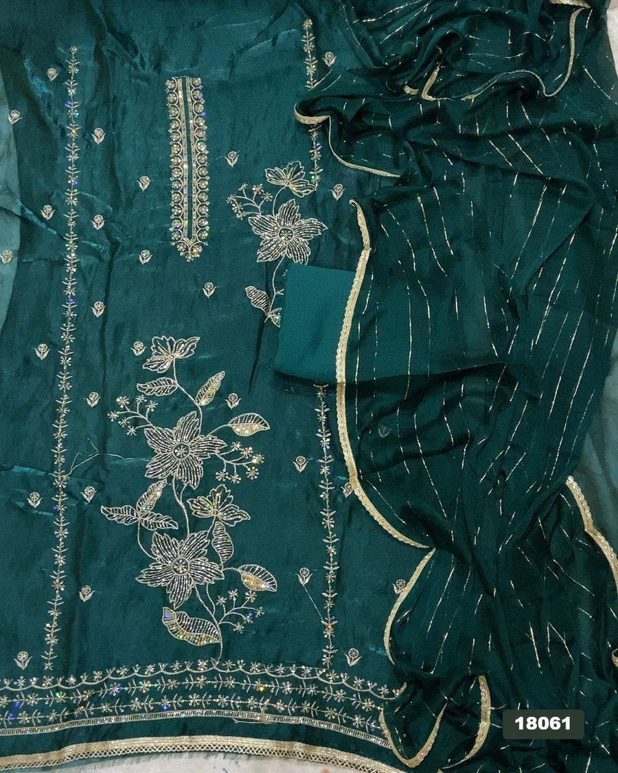 Silk Embroidery Suit Set