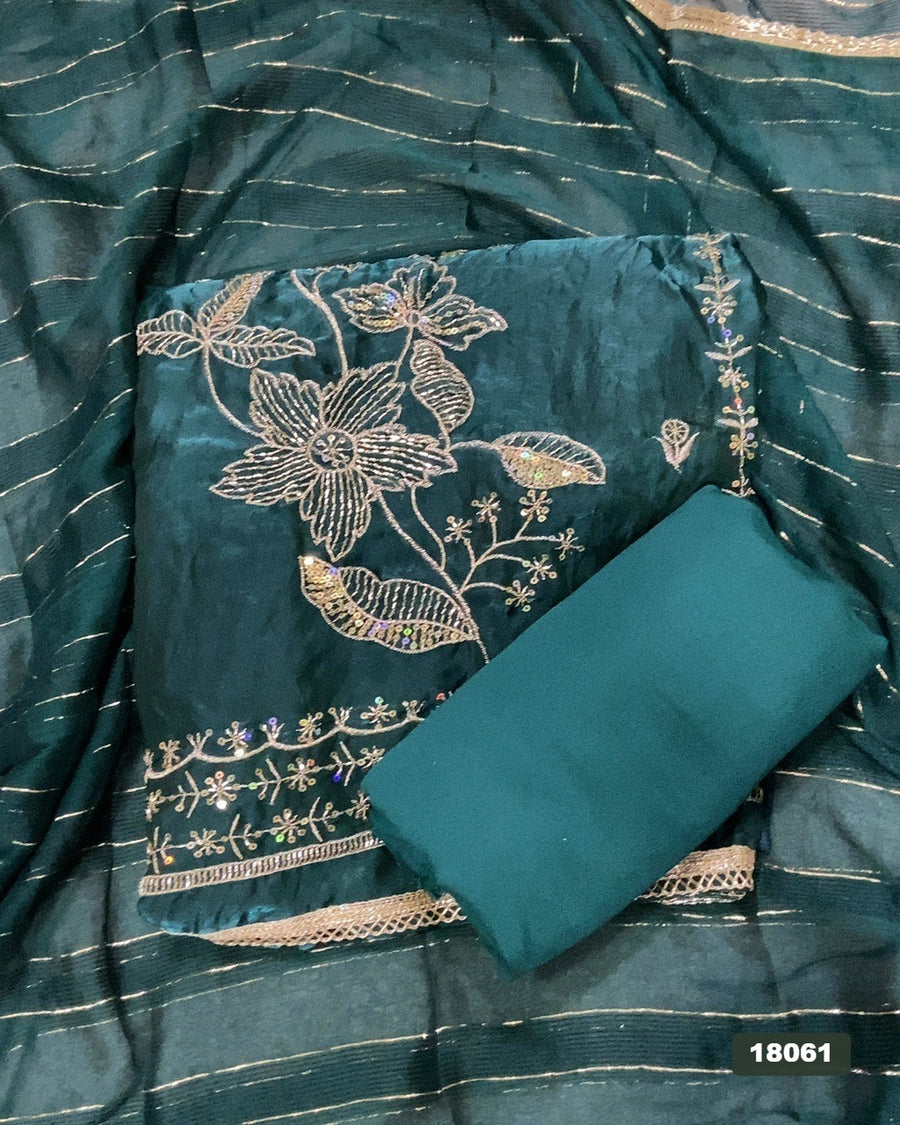 Silk Embroidery Suit Set