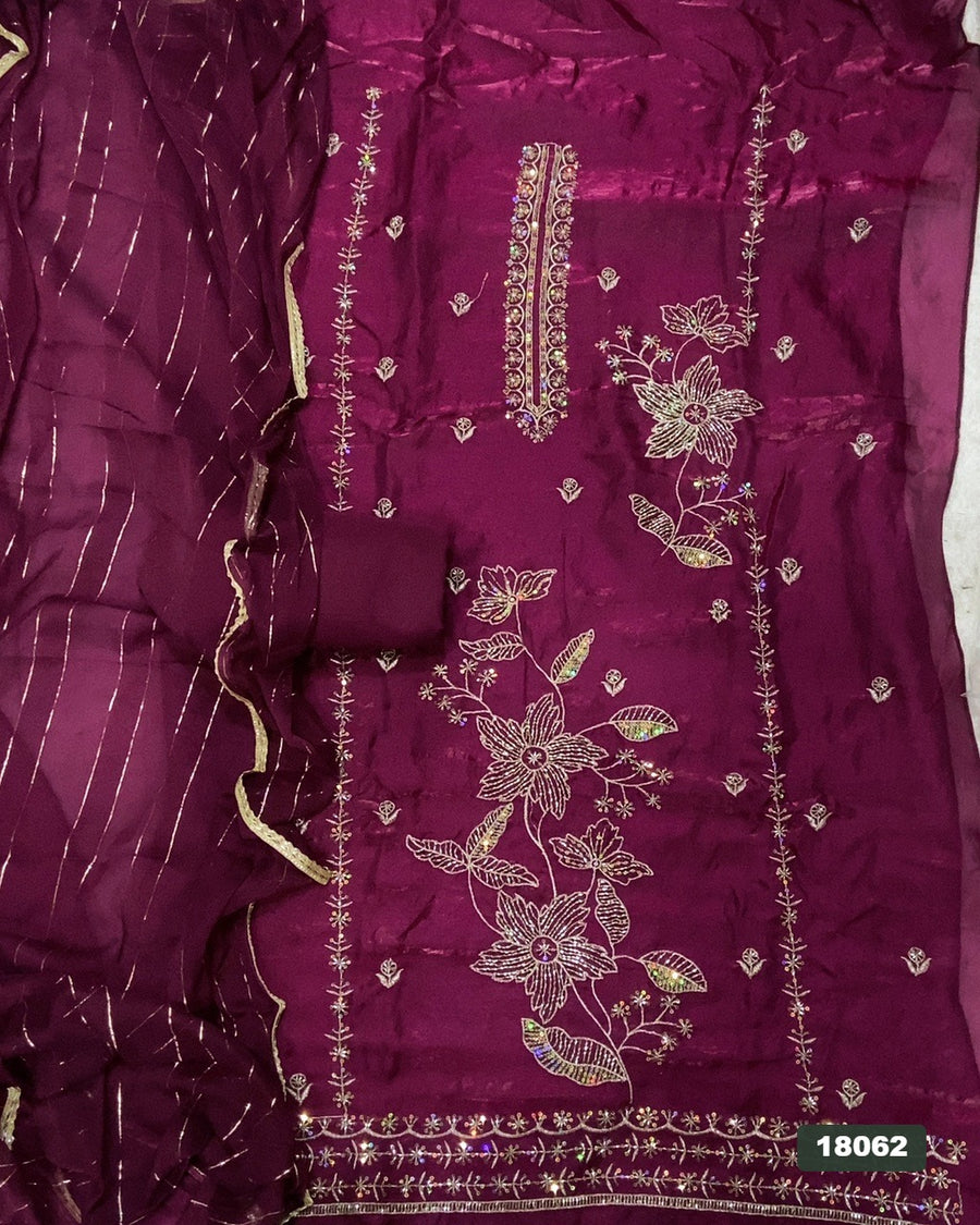 Silk Embroidery Suit Set