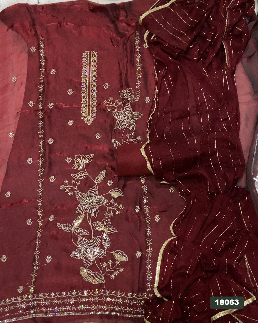 Silk Embroidery Suit Set