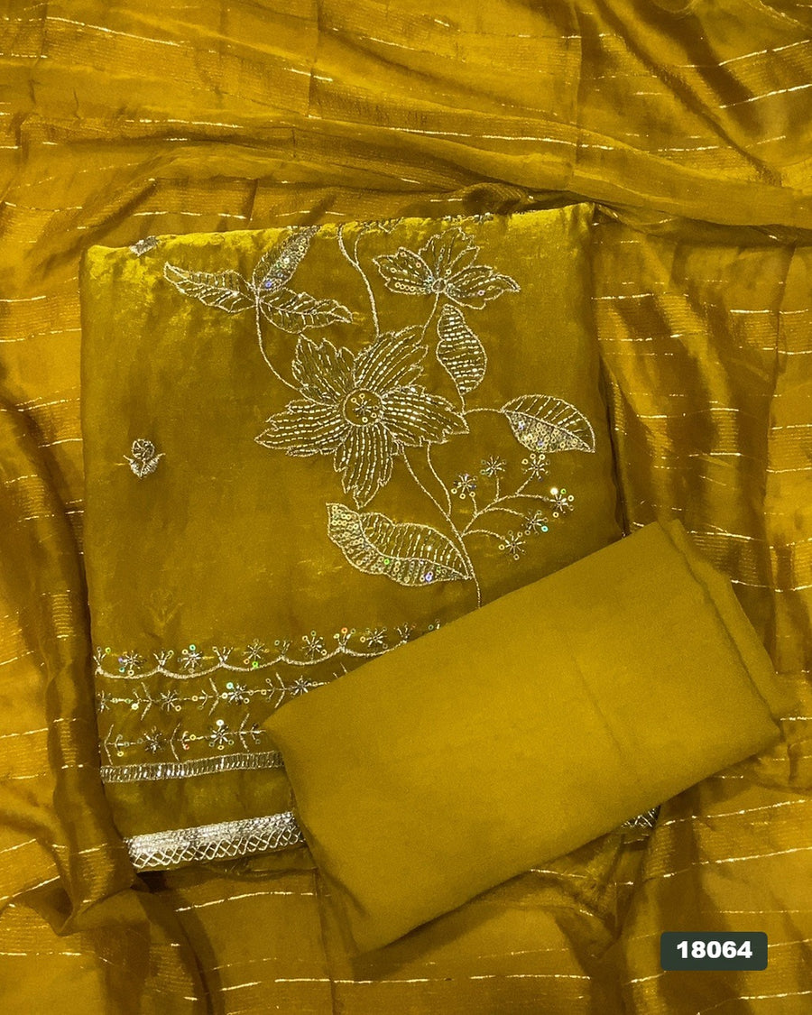 Silk Embroidery Suit Set