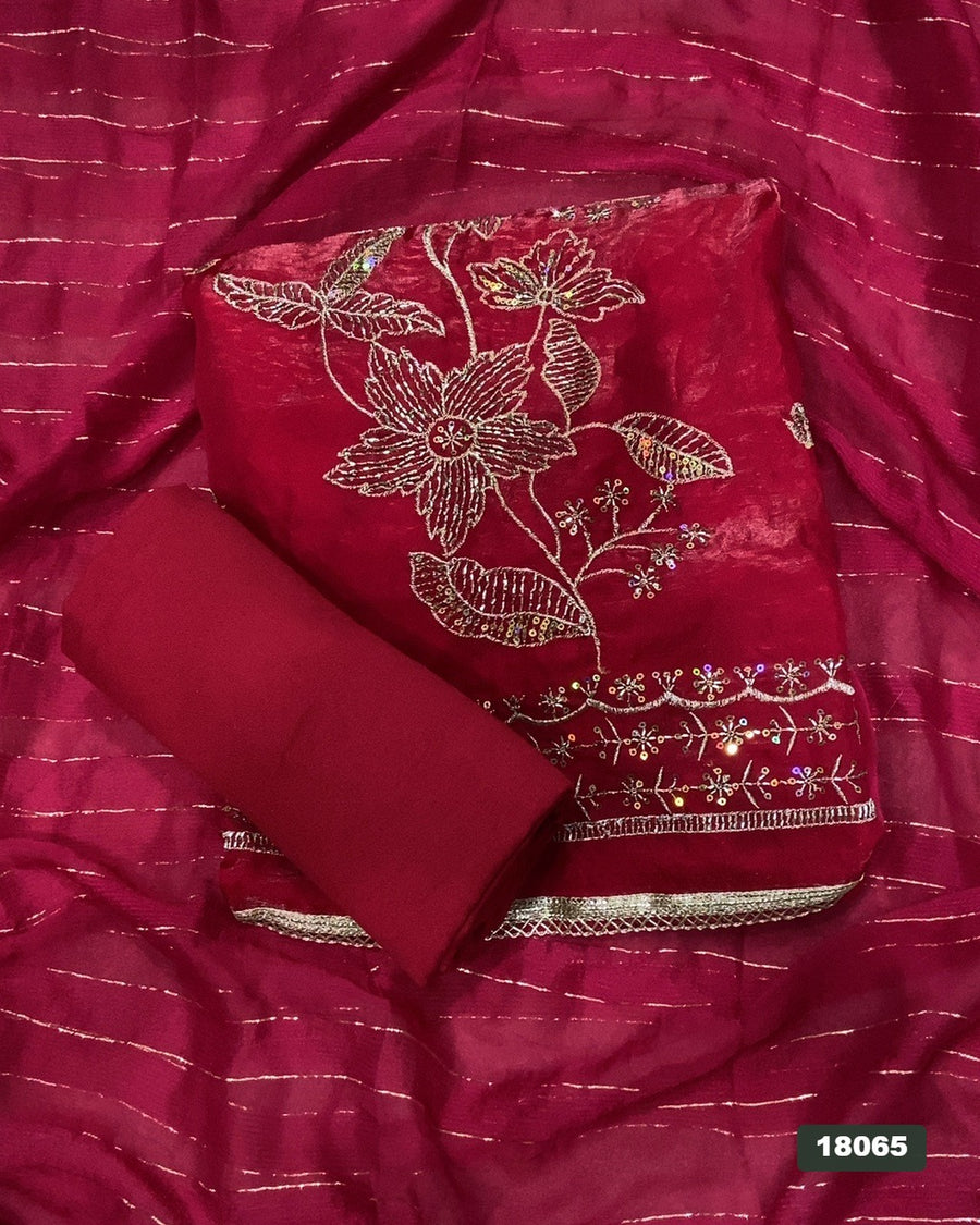 Silk Embroidery Suit Set