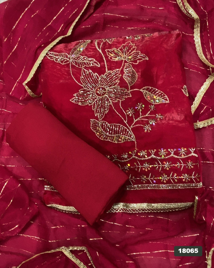 Silk Embroidery Suit Set
