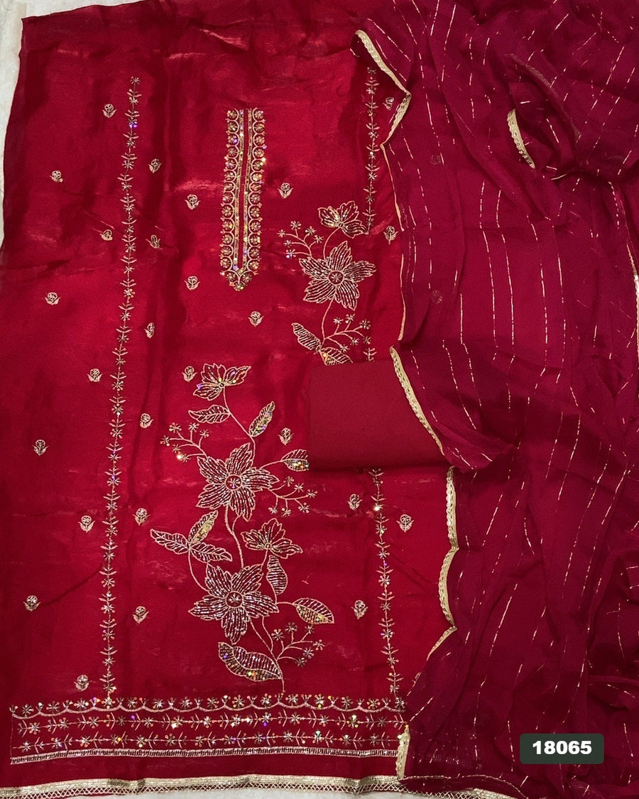 Silk Embroidery Suit Set