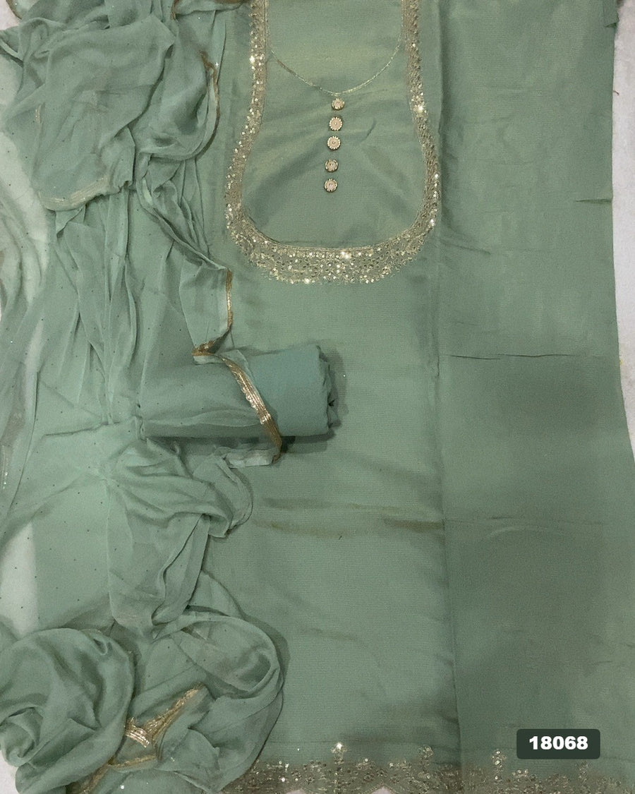 Silk Embroidery Suit Set