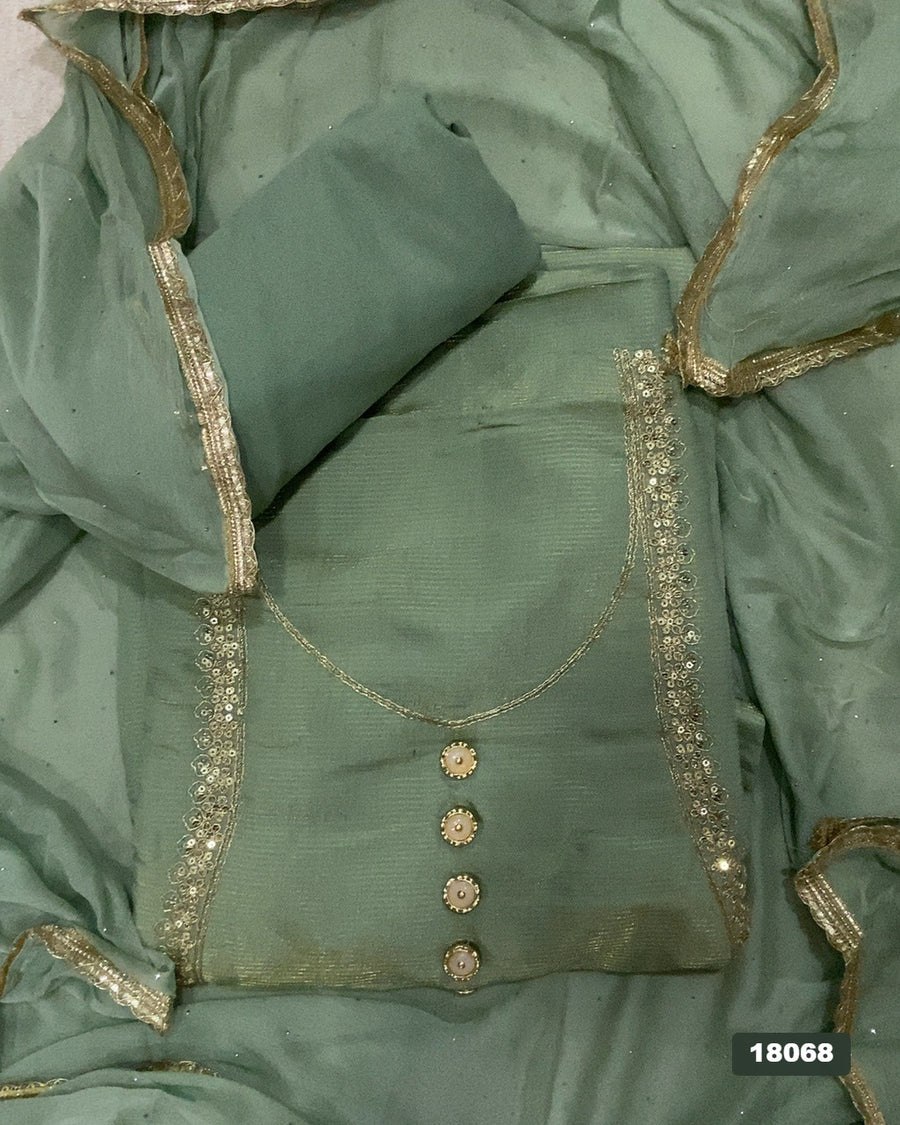 Silk Embroidery Suit Set