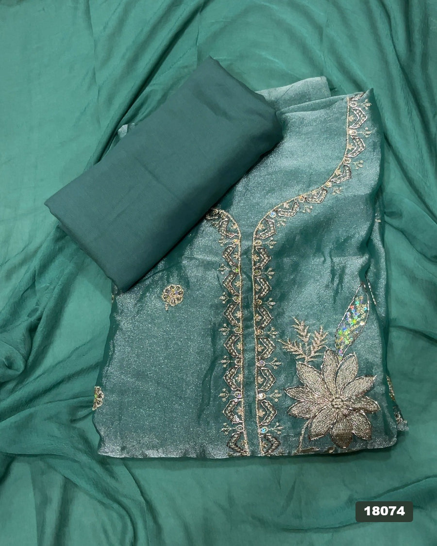 Silk Embroidery Suit Set