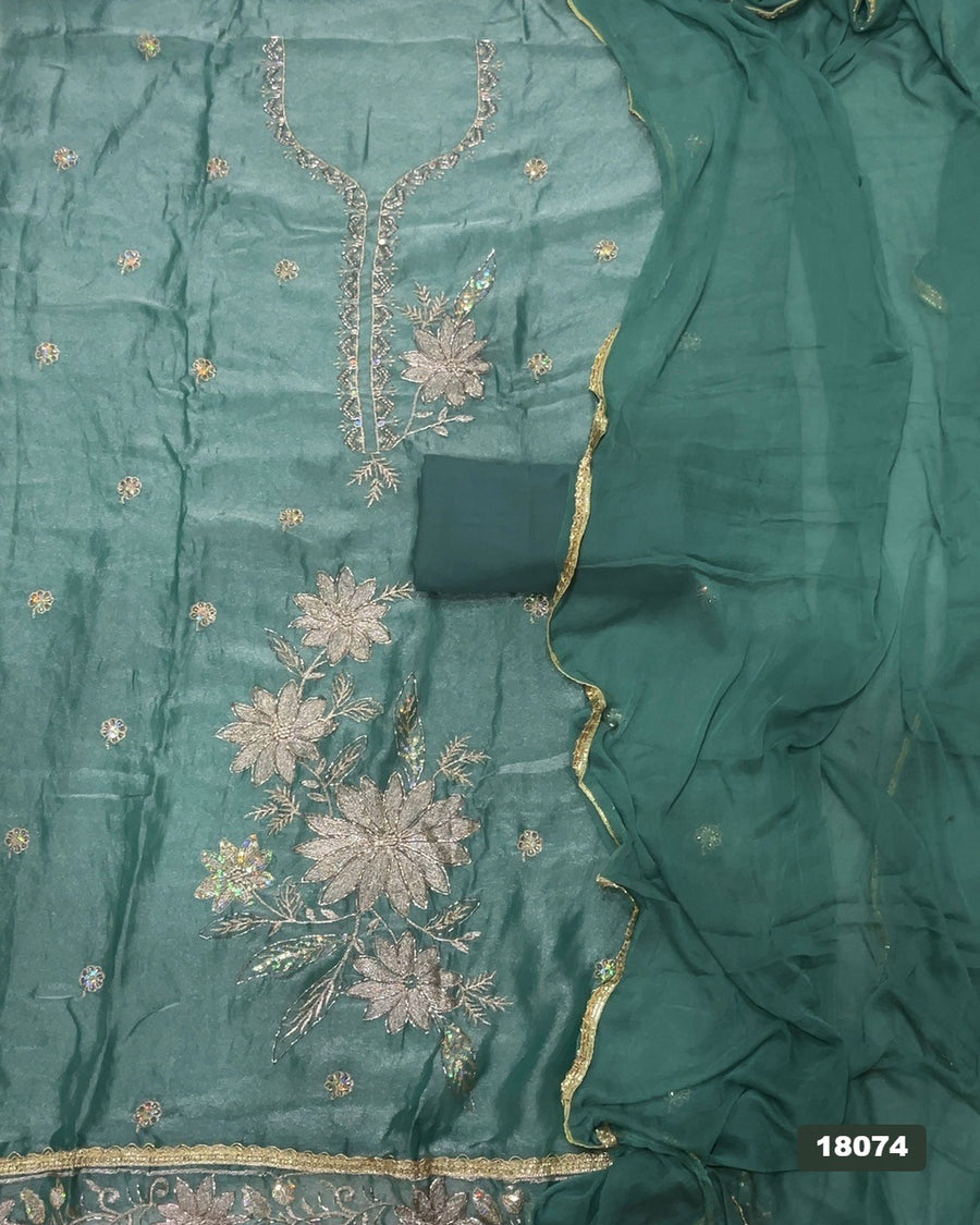Silk Embroidery Suit Set
