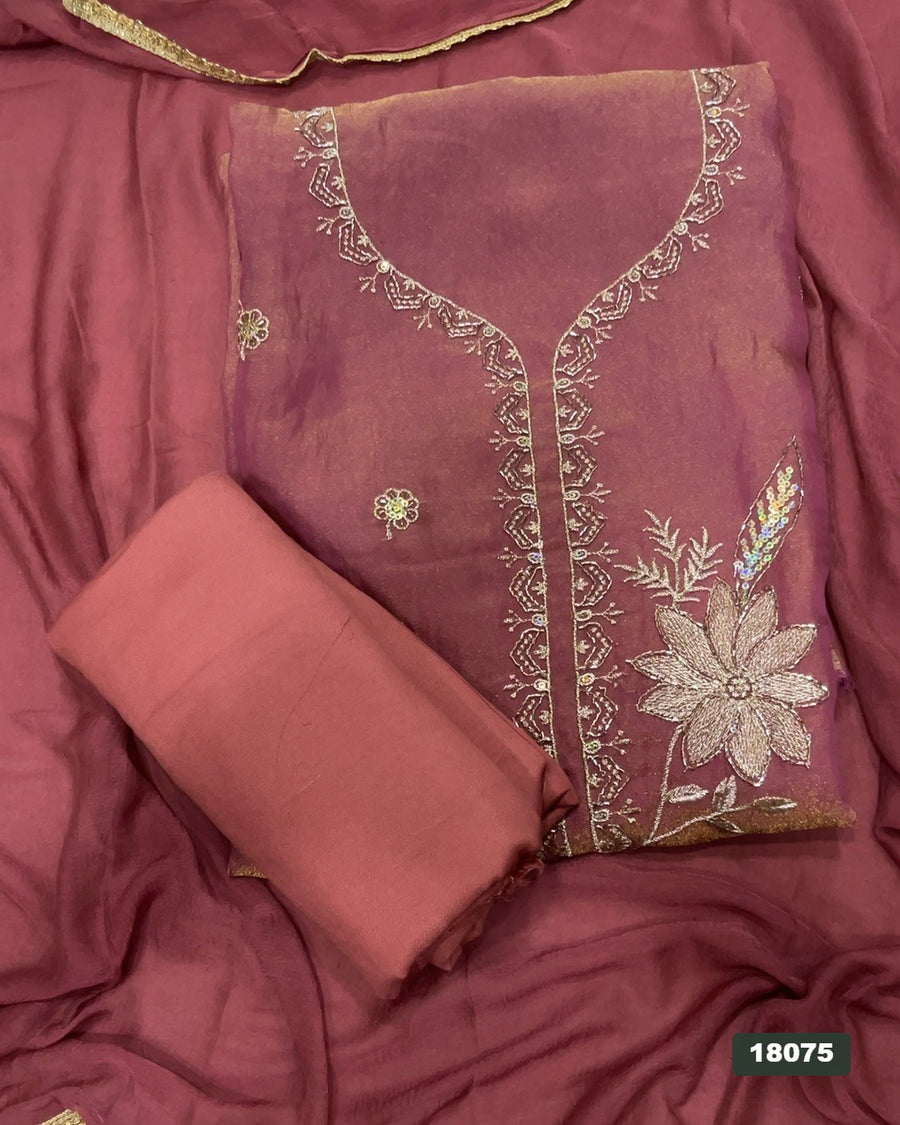 Silk Embroidery Suit Set