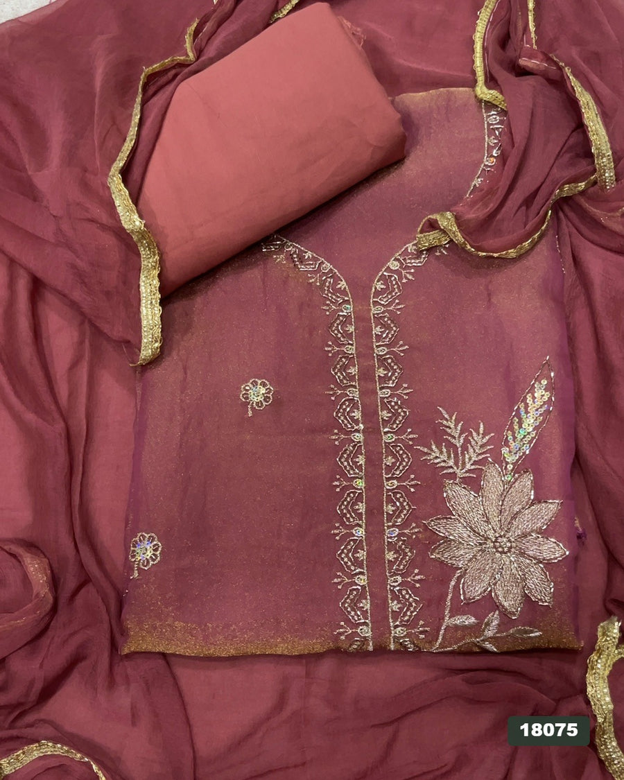 Silk Embroidery Suit Set
