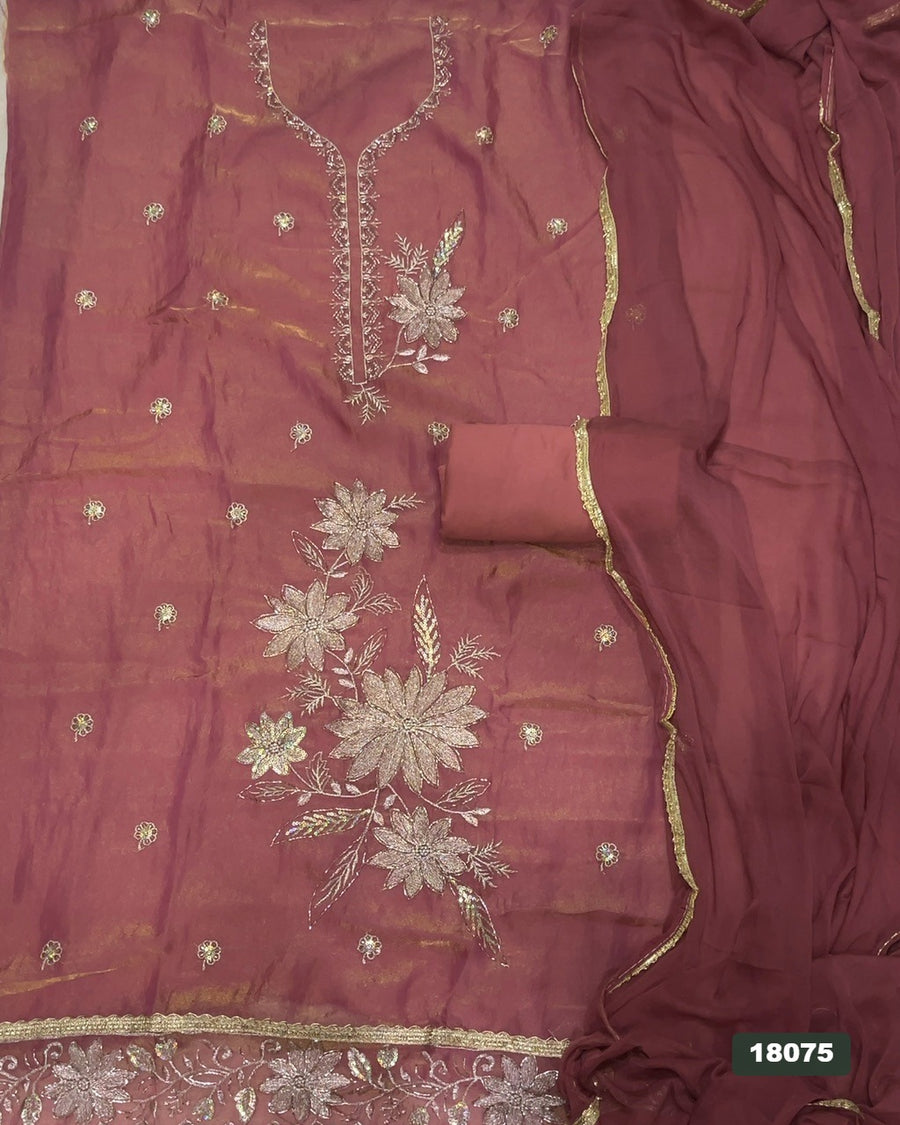 Silk Embroidery Suit Set