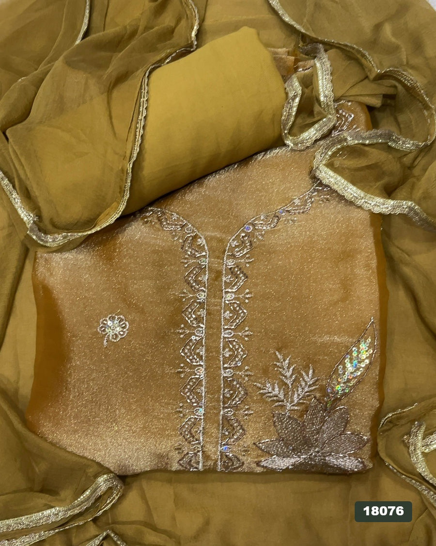 Silk Embroidery Suit Set