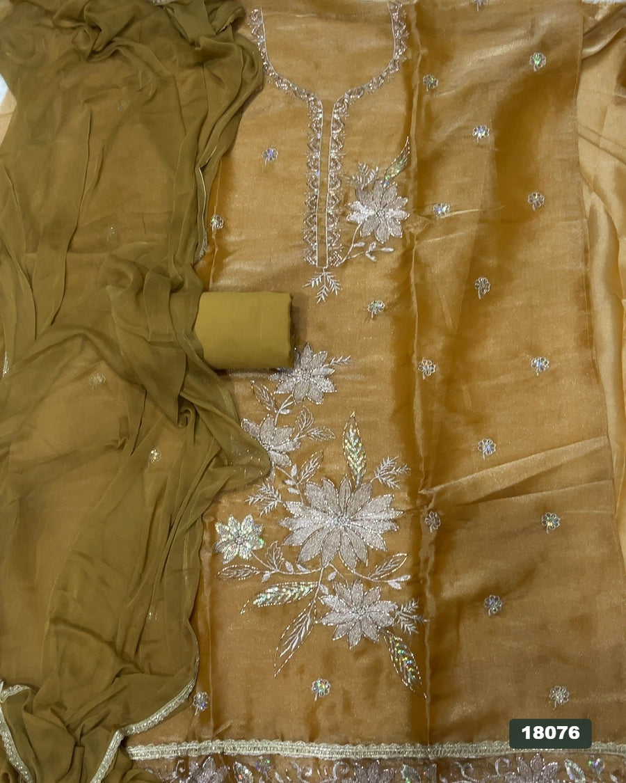 Silk Embroidery Suit Set