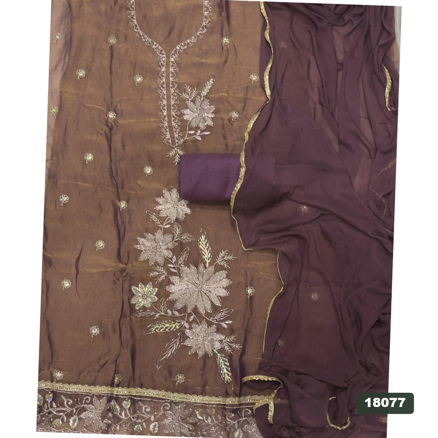 Silk Embroidery Suit Set