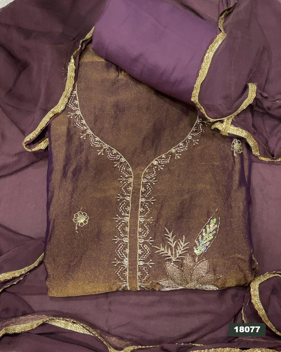 Silk Embroidery Suit Set