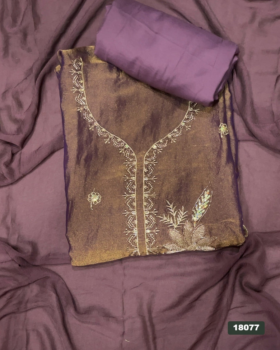 Silk Embroidery Suit Set
