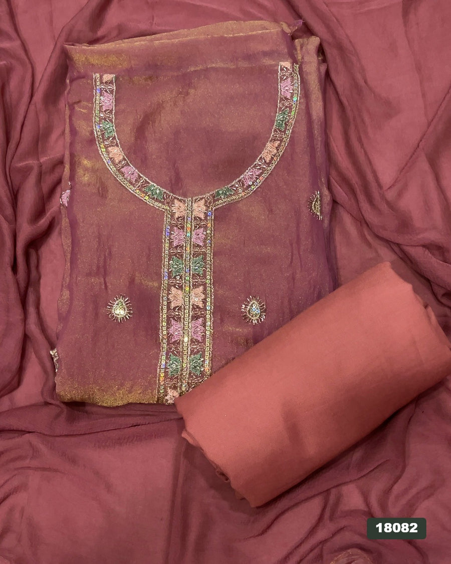 Silk Embroidery Suit Set
