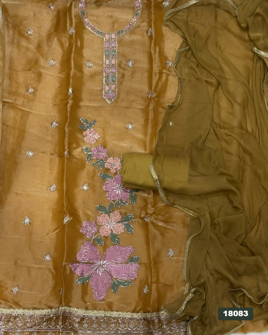 Silk Embroidery Suit Set