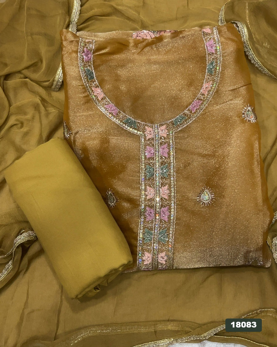 Silk Embroidery Suit Set