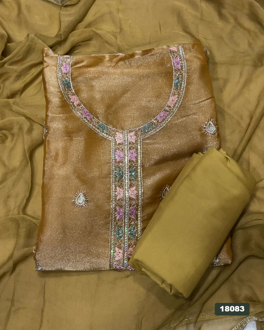 Silk Embroidery Suit Set