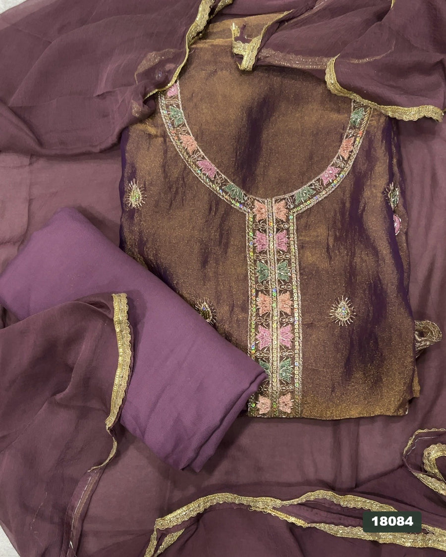 Silk Embroidery Suit Set