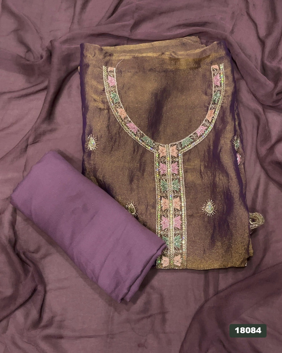 Silk Embroidery Suit Set