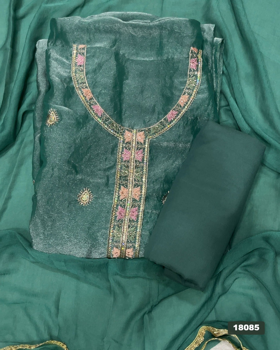 Silk Embroidery Suit Set