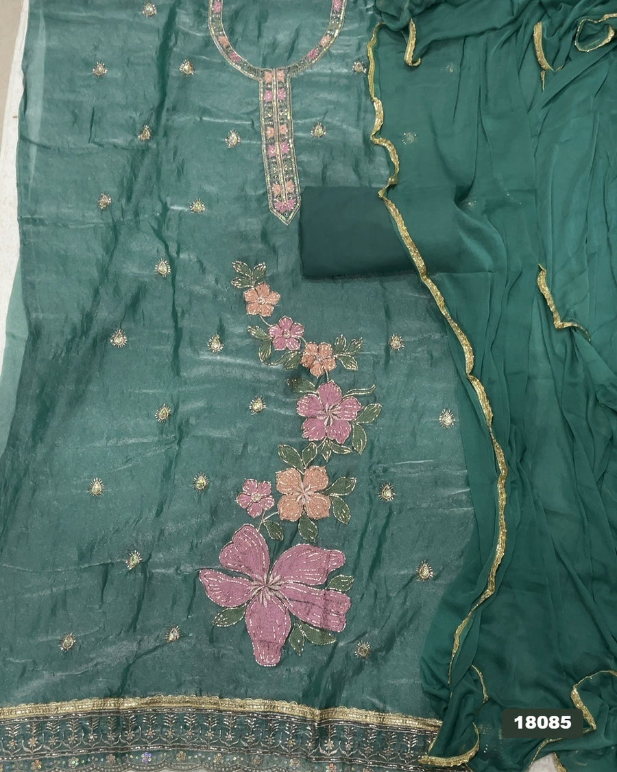 Silk Embroidery Suit Set