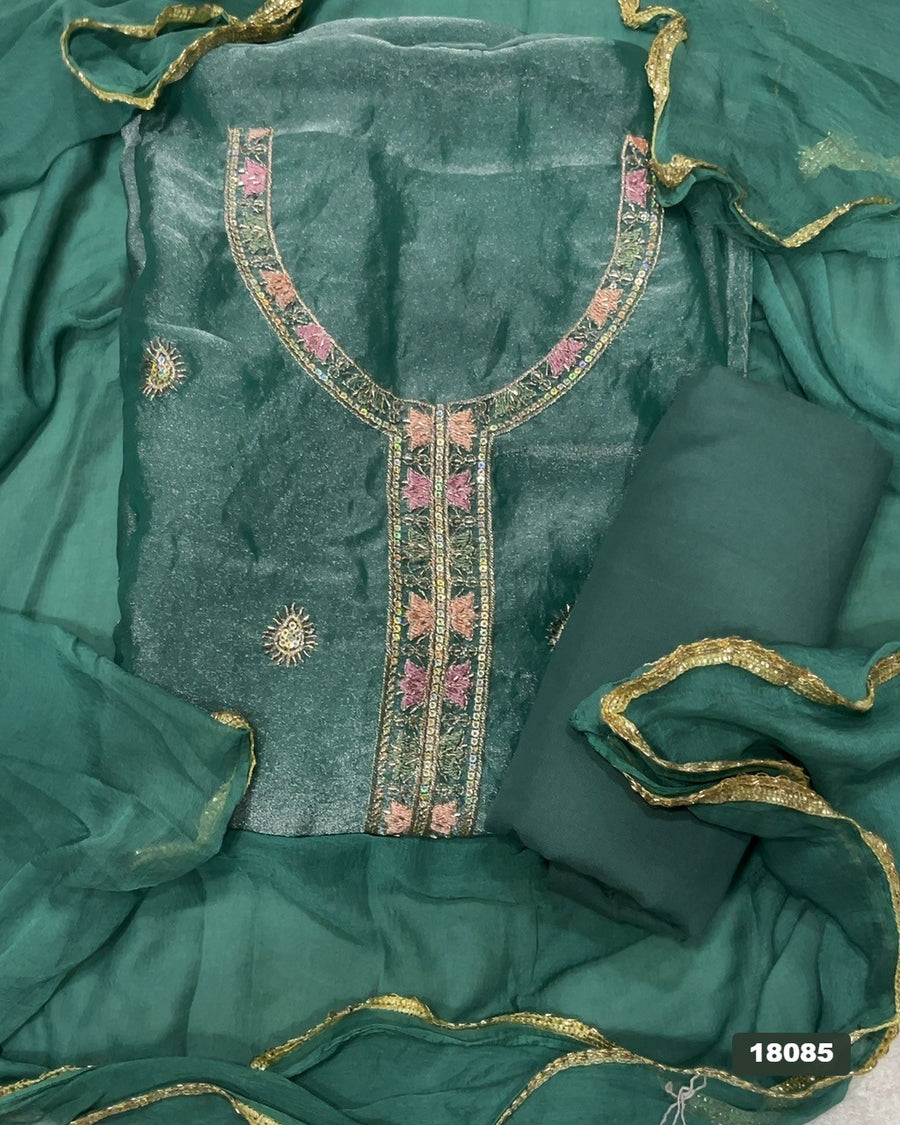 Silk Embroidery Suit Set