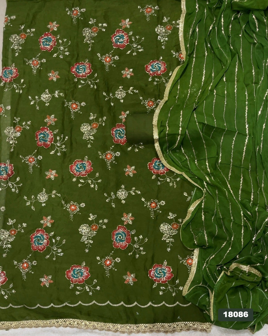 Silk Embroidery Suit Set