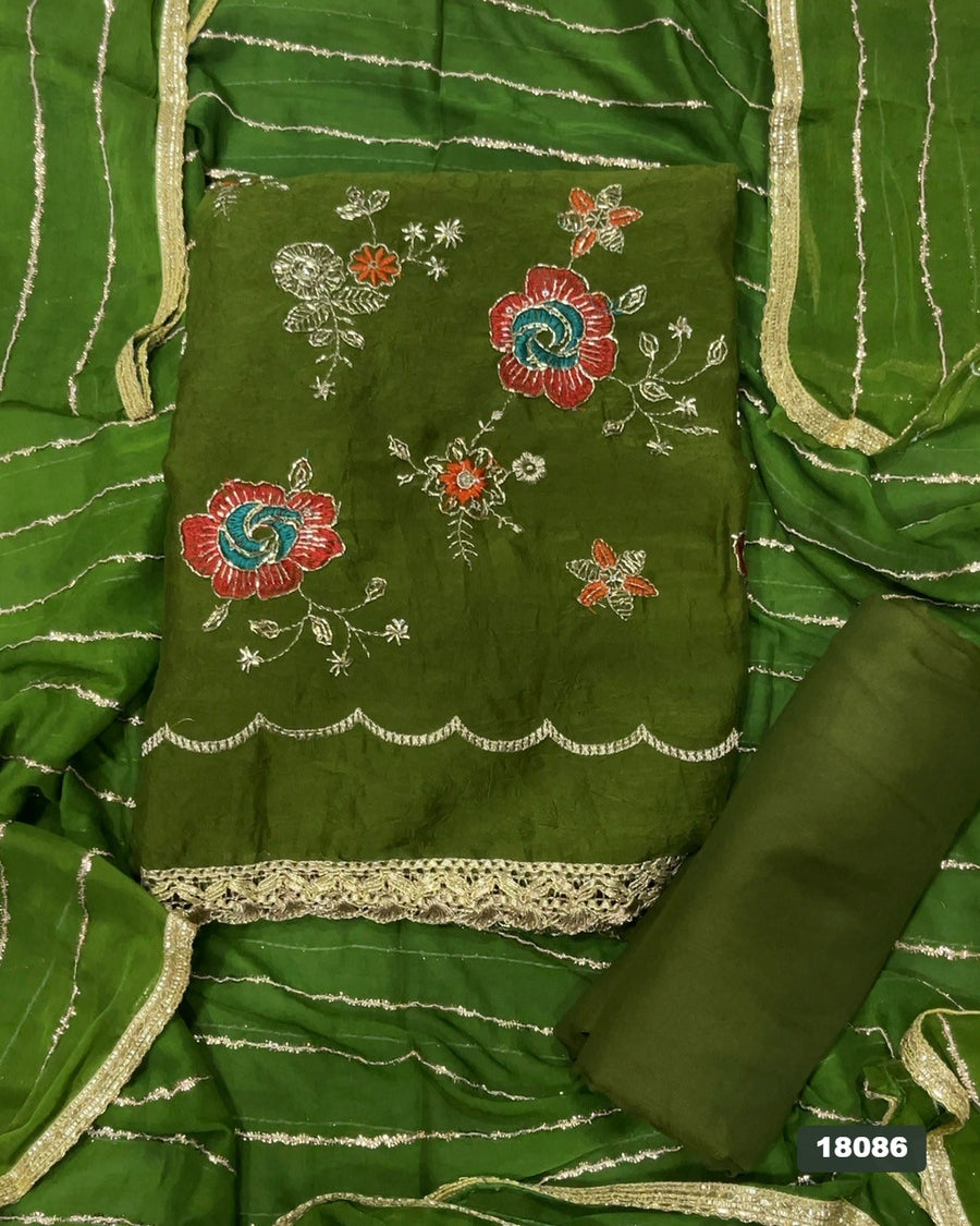 Silk Embroidery Suit Set