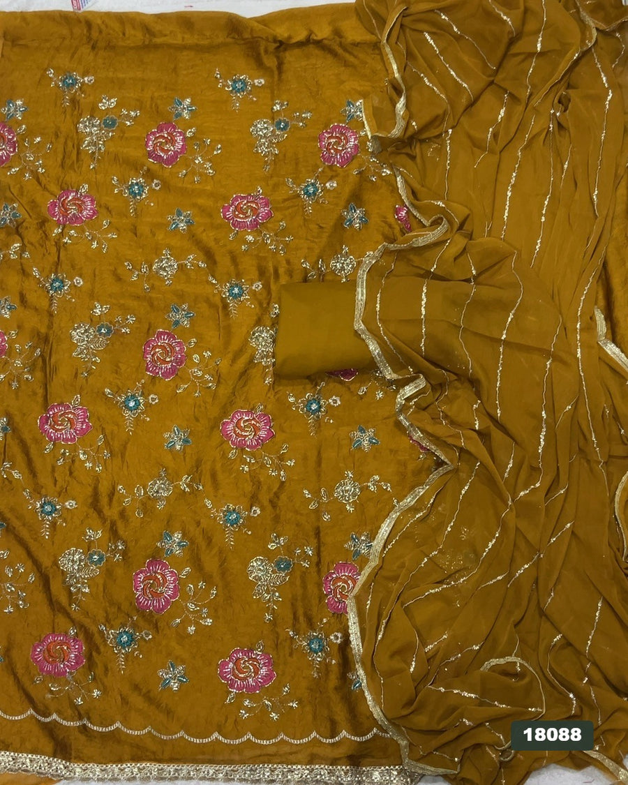 Silk Embroidery Suit Set