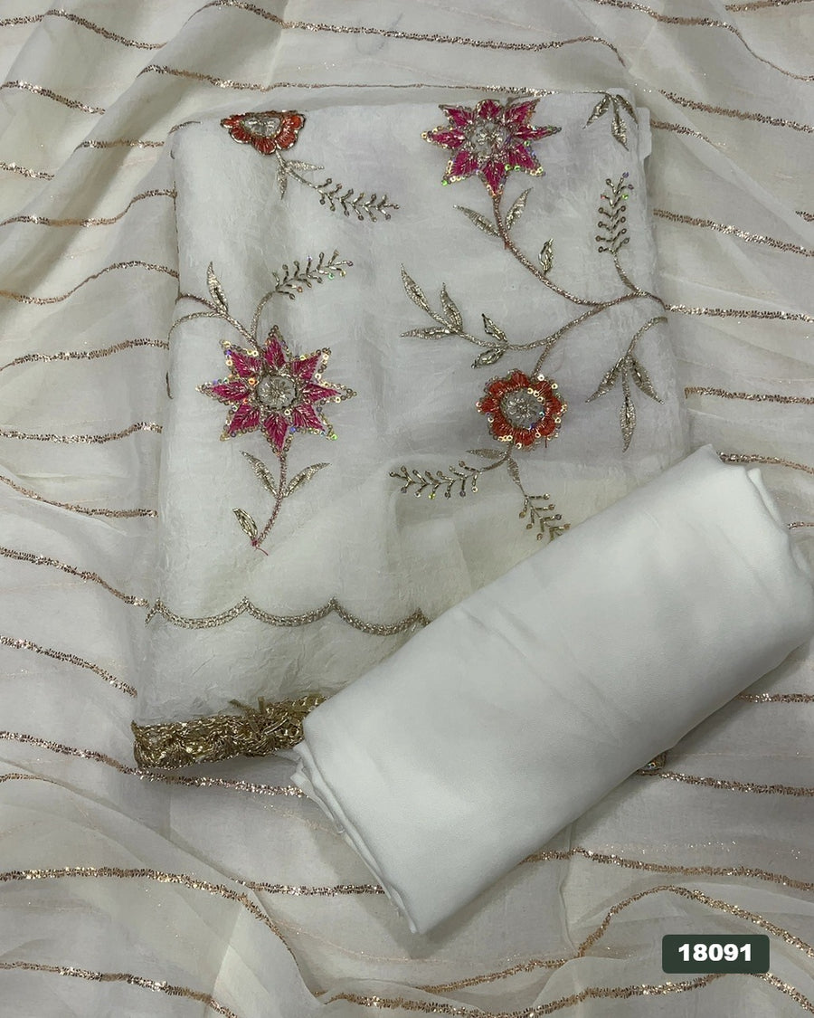 Crush Silk Embroidery Suit Set