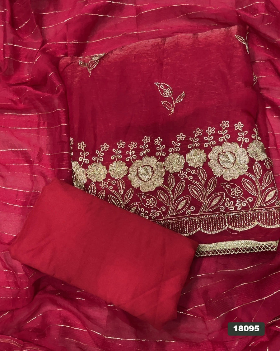 Silk Embroidery Suit Set