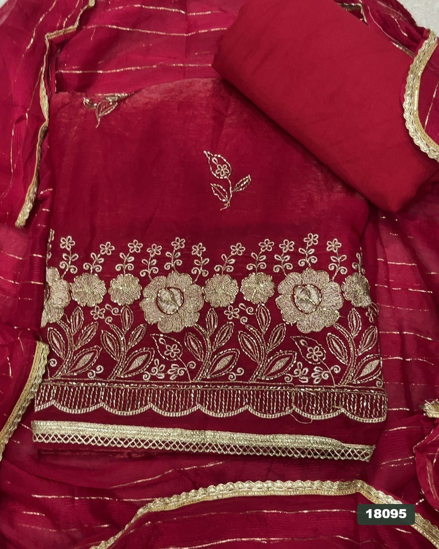 Silk Embroidery Suit Set