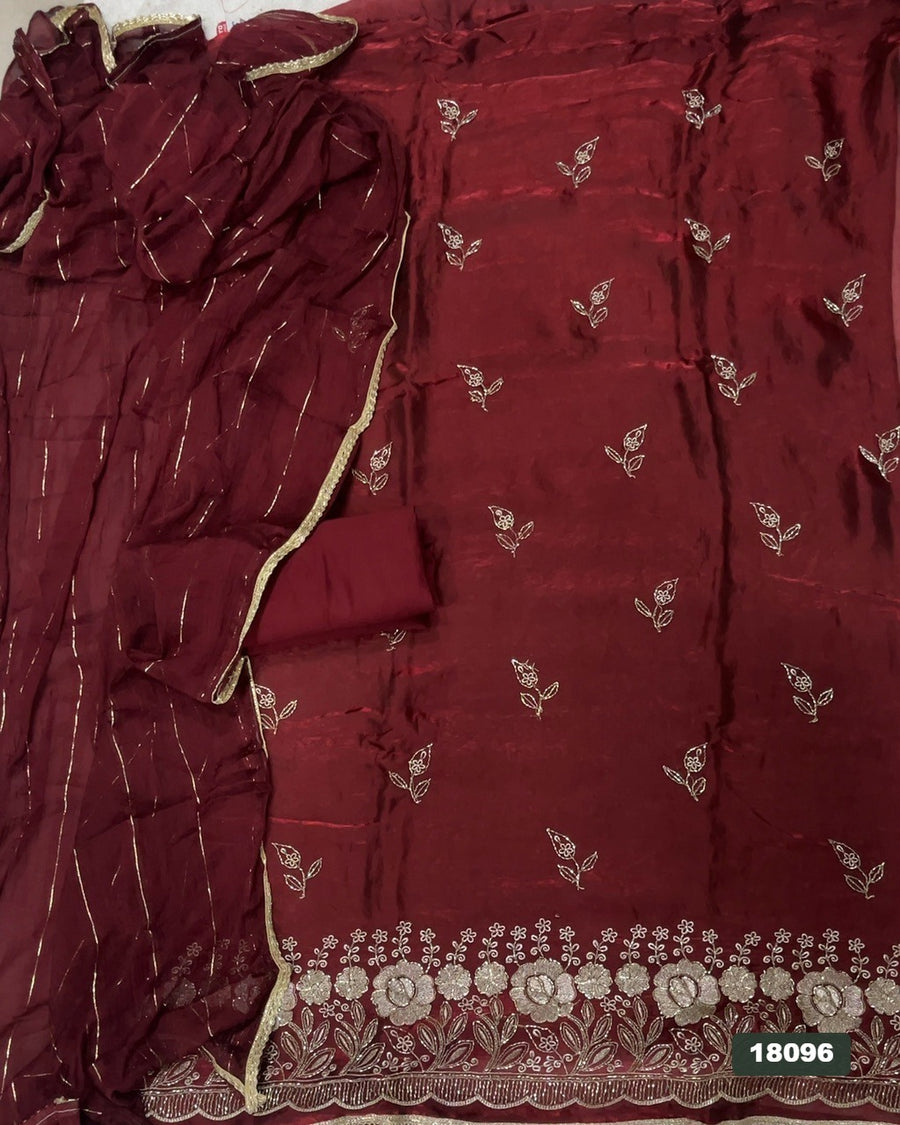 Silk Embroidery Suit Set