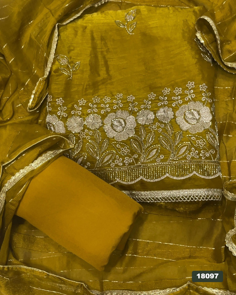 Silk Embroidery Suit Set