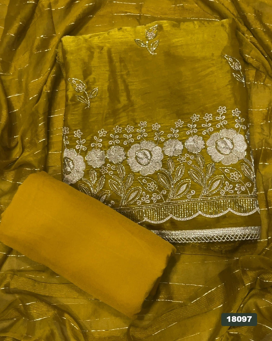 Silk Embroidery Suit Set